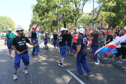 Llegada de los mineros al centro de Madrid. NOBERTO