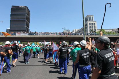 Llegada de los mineros al centro de Madrid. NOBERTO