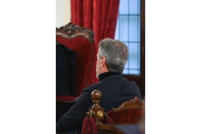 Pedro Muñoz, durante su declaración ante el juez. RAMIRO