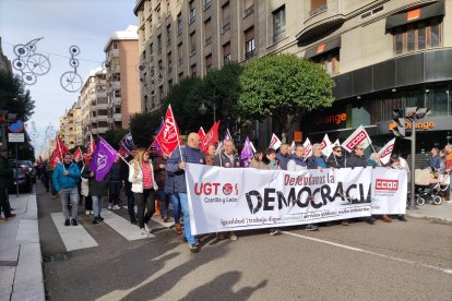 La manifestación, antes de partir. P.I.