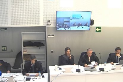 Los letrados defensores, en la vista de esta mañana. AUDIENCIA NACIONAL
