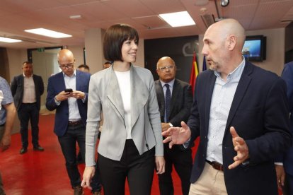 La ministra, en la Unidad de Innovación de Ponferrada. L. DE LA MATA