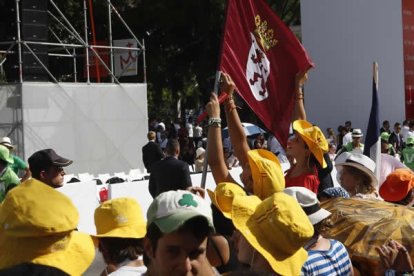 La banderas de León se pudieron ver en la JMJ. Raquel P. Vieco