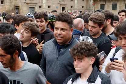 Ronaldo llega a la plaza del Obradorio. LAVANDEIRA JR
