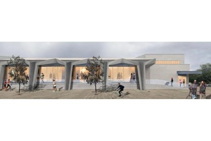 Recreación virtual del aspecto que tendrá el Palacio de Deportes después de las obras de remodelación.