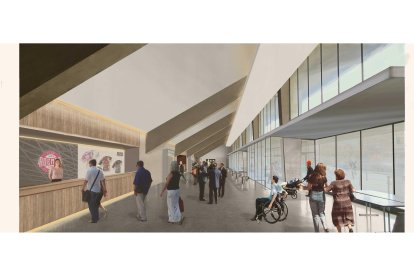 Recreación virtual del aspecto que tendrá el Palacio de Deportes después de las obras de remodelación.