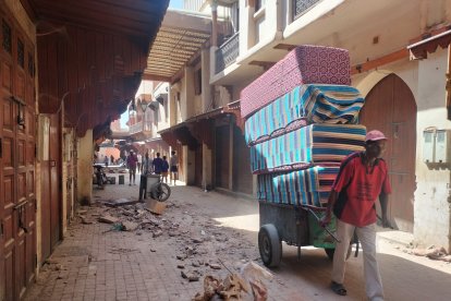 El rastro de la destrucción en la Medina de Marrakech. MARÍA CARRO