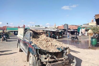 El rastro de la destrucción en la Medina de Marrakech. MARÍA CARRO