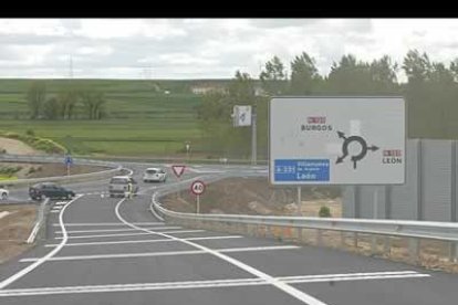 Conexión de la autovía A-231 con la N-120 a la altura de Villalbilla de Burgos, la verdadera salida de la doble vía en la actualidad.