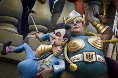 Figuras de líderes europeos como Angela Merkel, Nicolas Sarkozy, Mariano Rajoy o el expresidente José Luís Rodríguez Zapatero. Foto: MIGUEL LORENZO