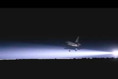 El transbordador, con sus siete astronautas a bordo, llegaba a la base aérea de Edwards.