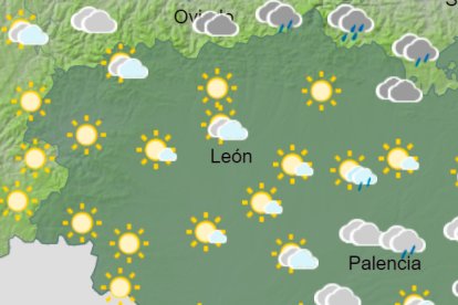 Mapa con la situación del cielo en la provincia según la predicción de la Agencia Estatal de Meteorología. AEMET