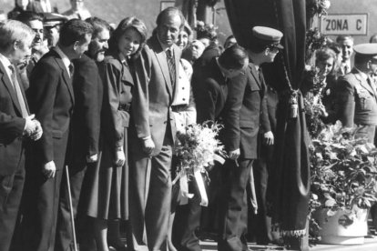Visita durante el centenario del ferrocarril. Archivo