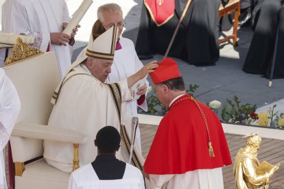 El Papa nombrando cardenal a Ángel Fernández Artime. EFE/EPA/GIUSEPPE LAMI