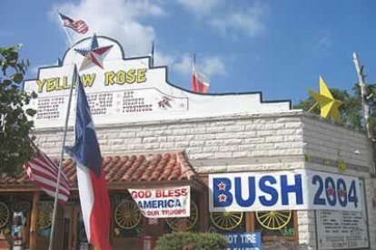El bar al que Bush suele acudir para tomar el café también se ha volcado en apoyarle.