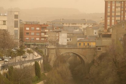 Así amaneció Ponferrada hoy. LUIS DE LA MATA.