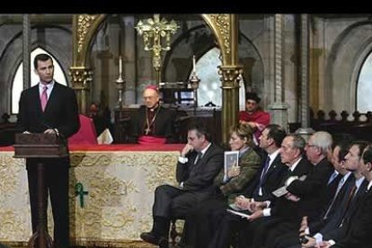 En el interior de la capilla, Don Felipe hizo una llamada a la integración con Europa así como entre los españoles.