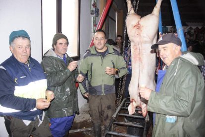 Los encargados del despiece del animal. CAMPOS