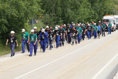 Mineros durante la III Marcha Minera. NOBERTO.