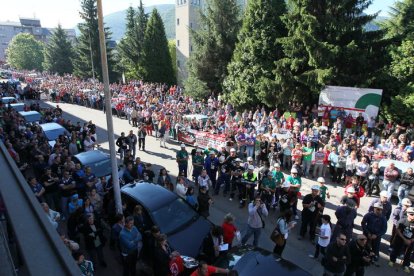Mineros durante la III Marcha Minera. NOBERTO.