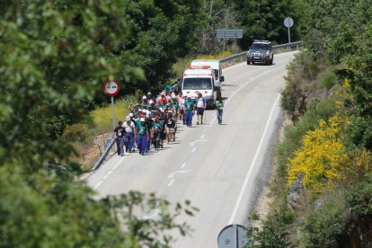Mineros durante la III Marcha Minera. NOBERTO.