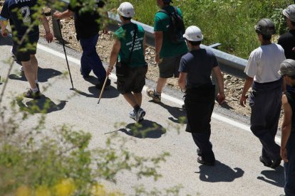 Mineros durante la III Marcha Minera. NOBERTO.