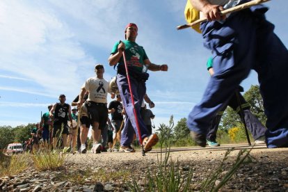 Mineros durante la III Marcha Minera. NOBERTO.