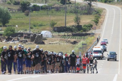 Mineros durante la III Marcha Minera. NOBERTO