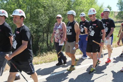Mineros durante la III Marcha Minera. NOBERTO