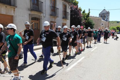 Mineros durante la III Marcha Minera. NOBERTO