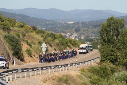 Mineros durante la III Marcha Minera.  NOBERTO