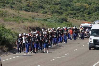 Mineros durante la III Marcha Minera.  NOBERTO