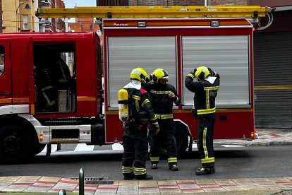 Intervención de los Bomberos de León en la ciudad a causa de las fuertes rachas de viento. BOMBEROS DE LEÓN