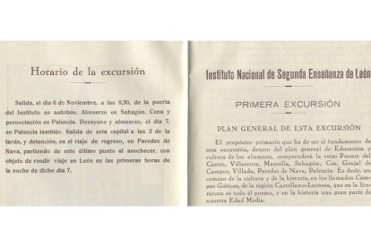 Horario de la primera excursión educativa. DL