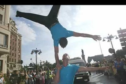 Los equilibristas eran auténticos profesionales que lograron dejar a la mayoría dle público con la boca abierta.
