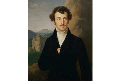 Retrato del poeta Franz Schober, autor del libreto de la ópera leonesa, pintado por L. Kupelwieser. WIKIPEDIA