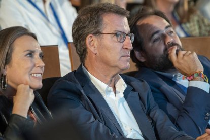 Alberto Núñez Feijóo, durante la primera jornada de la 25 reunión Interparlamentaria del PP. ISMAEL HERRERO