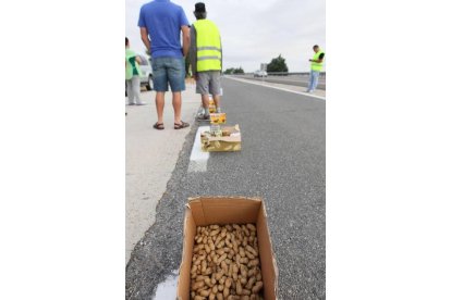 Cajas con provisiones para aportar energía a los componentes de la marcha. Foto: Norberto.