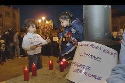 Los más pequeños no quisieron quedarse atrás en su lucha contra una guerra que afecta sobre todo a los niños, inocentes pero con conciencia.