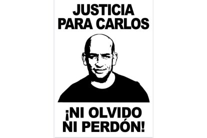 El cartel con el que reclaman justicia para el portero fallecido. DL