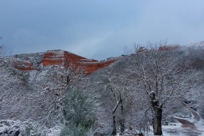 Imagen de la nevada en Las Médulas. DL