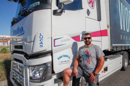 Sergio Díez, uno de los protagonistas de la III Marcha Negra. Ahora es camionero. Como otros compañeros, tuvo que reinventarse. MIGUEL