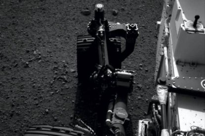 El movimiento de la rueda trasera derecha del 'Curiosity', clave en el aterrizaje en Marte. Foto: NASA