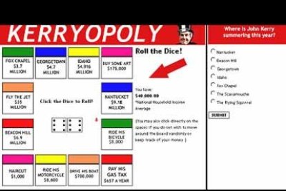 Algunos ideólogos han reinventado incluso los juegos. El Kerrypoly versiona el tradicional Monopoly donde se salta por las numerosas propiedades del 