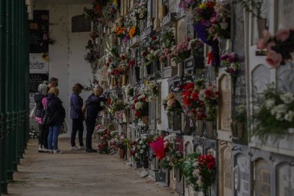 Los detalles florales llenan estos días el cementerio. MIGUEL F. B.