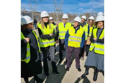 Un momento de la visita a la zona de la central térmica de la Robla donde se localizarán los nuevos proyectos. SUBDELEGACIÓN DEL GOBIERNO