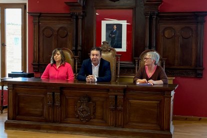Luis Mariano Santos (UPL), en el salón de plenos del Ayuntamiento de Cistierna. DL