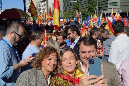 Alfonso Fernández Mañueco, en el acto del PP en Madrid. DL