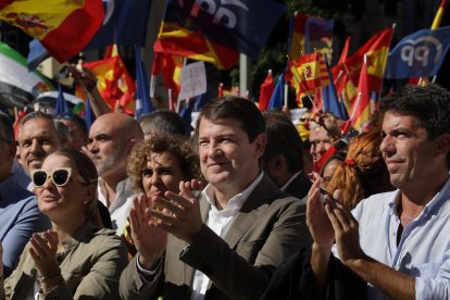 Alfonso Fernández Mañueco, en el acto del PP en Madrid. DL