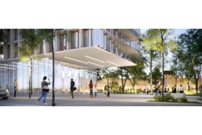 El plan propone un edificio con fachada a Santa Nonia y un parque hasta Independencia. LORENZANA Y ALGORRI